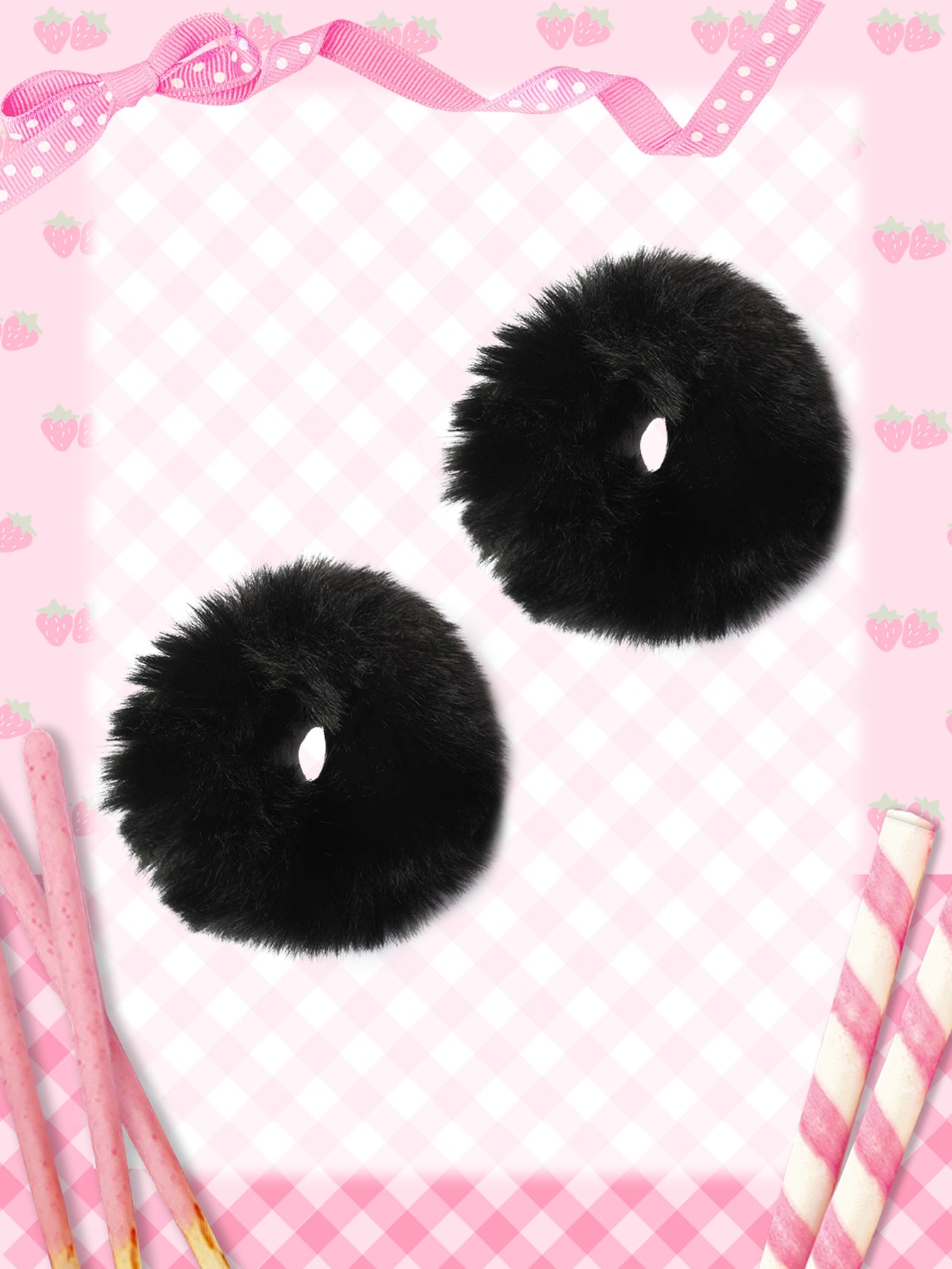 Home Cases Mobile 22 2pcs Fuzzy Hair Ties For Daily Use For Girls Hairstyles Casual Cute