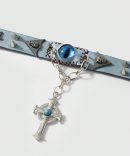 Goth Handmade Darkened Evil Eye Bracelet